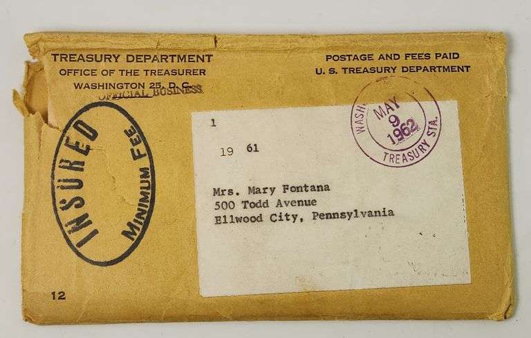 1961 Mint Set P+D In Original Envelope