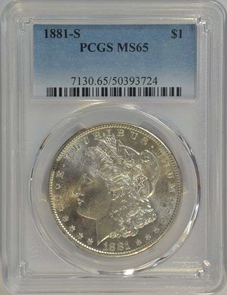 Impressive PCGS MS65 graded 1881-S Morgan Silver Dollar