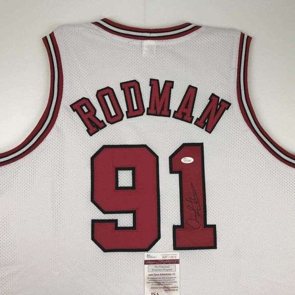 Autographed Dennis Rodman Chicago Basketball Jersey with COA