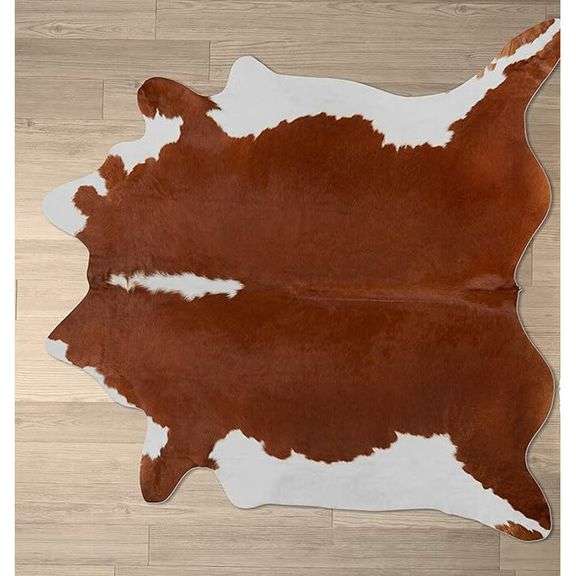 Genuine Brown and White Cowhide Area Rug