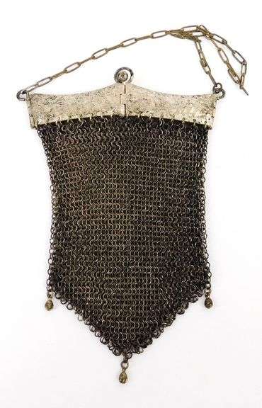 Ornate Antique Mesh Chain Link Purse