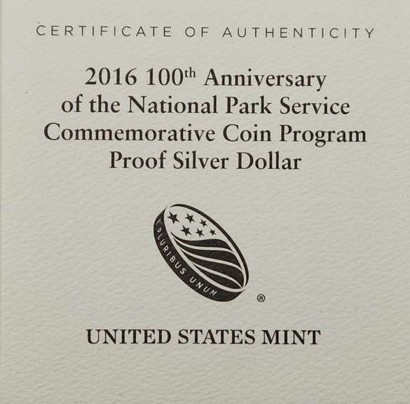 2016-P $1 National Parks Service 100th Anniversary PR DCAM
