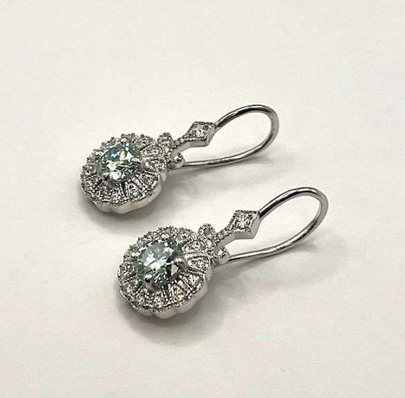 Exceptional VVs1 Near Flawless 2.15 Ctw Ice Blue Fire Moissanite  Earrings