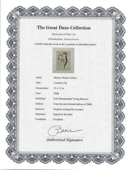 Collectible Marino Marini, From '1968 Marnini' Suite