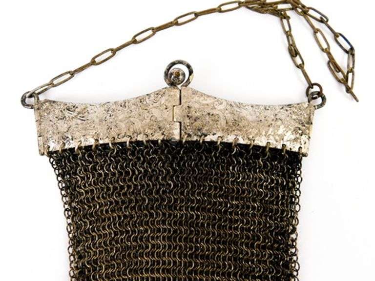 Ornate Antique Mesh Chain Link Purse