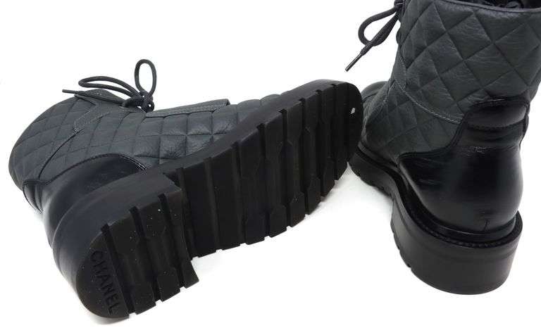 Chanel Quilted Combat boot