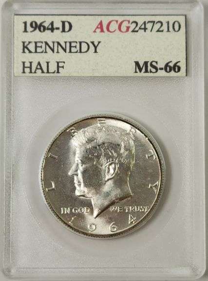 1964-D Kennedy Half Dollar AccuGrade MS66