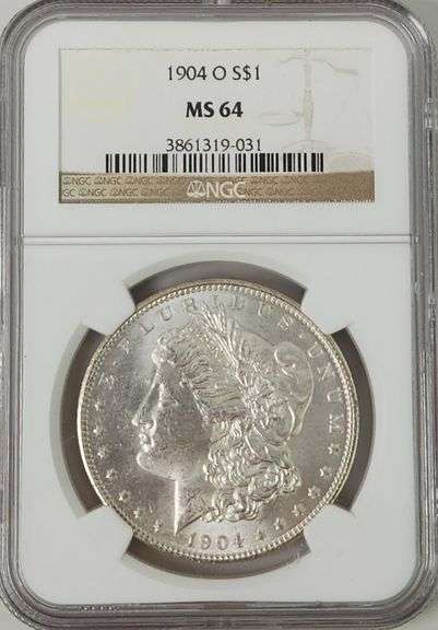 1904 O Silver Morgan Dollar, NGC MS64