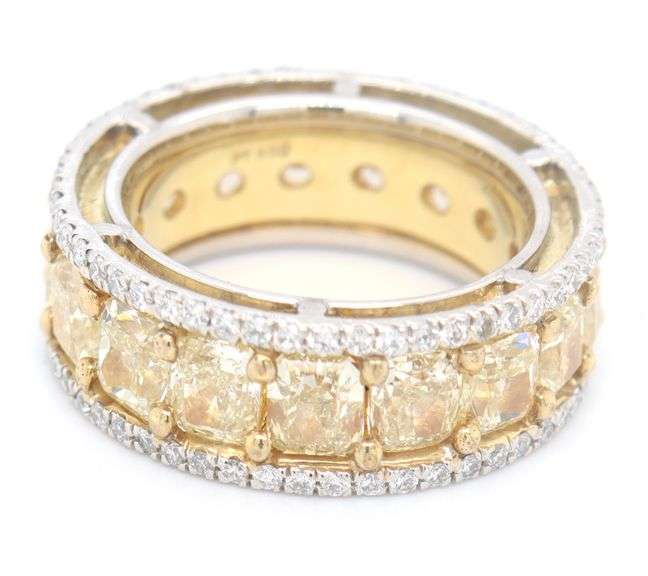 Investment-Quality Platinum and 18k Diamond Eternity Band