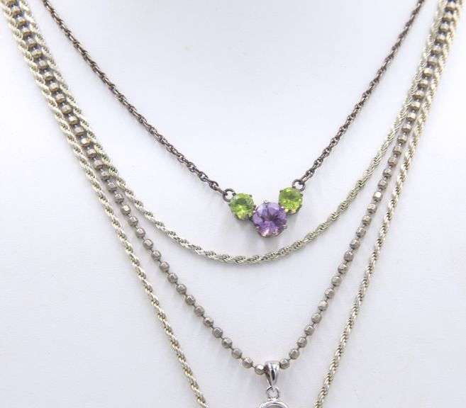 Lot of 4 Vintage 925 Sterling Silver Necklaces