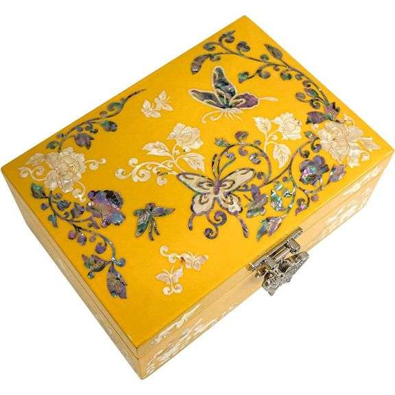 Mother of Pearl Butterfly Jewelry Box