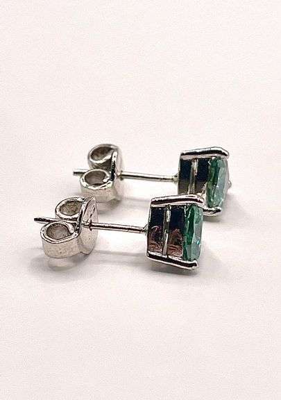 14 Kt White Gold Plate 2.5 Ct VVs1 Ice Blue Fire Moissanite Earrings