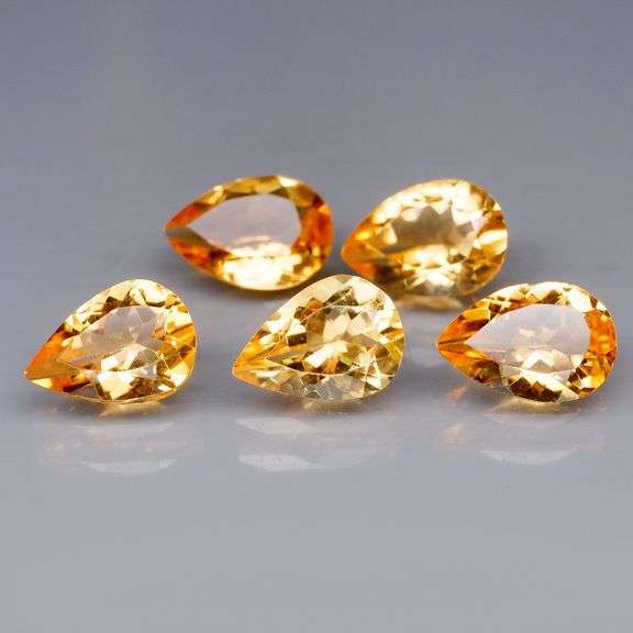 High fire! 8.55ct 5pc golden Citrine set