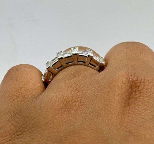Platinum Princess Cut Diamond Wedding Band
