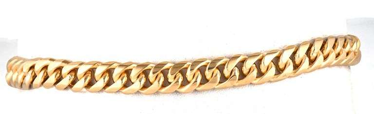 7.0MM Polished Curb Link Bracelet in 18K