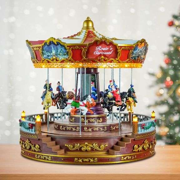 Festive Musical Carousel Handcrafted