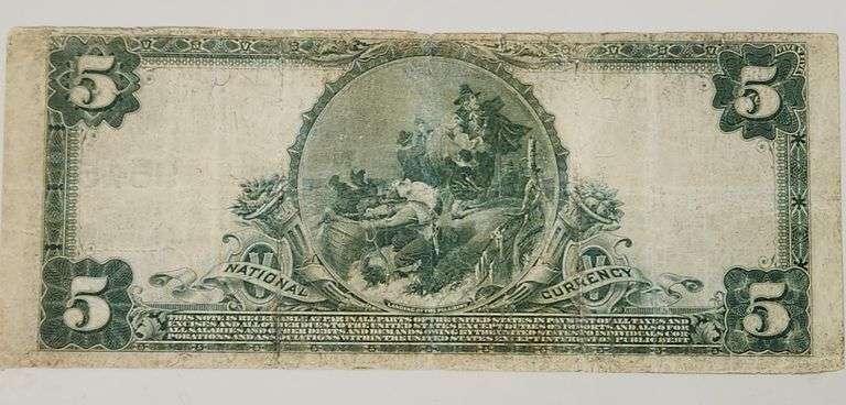 1902 $5 Dollars - National Bank Of Washington, Circulated