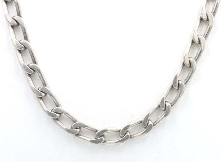 Vintage 925 sterling silver Mexico oval link chain necklace