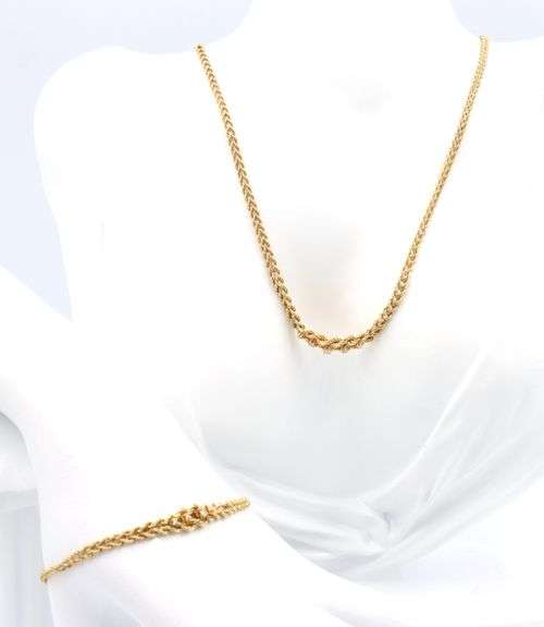 Estate 14K YG Double Rope & Dia. Bracelet & Necklace