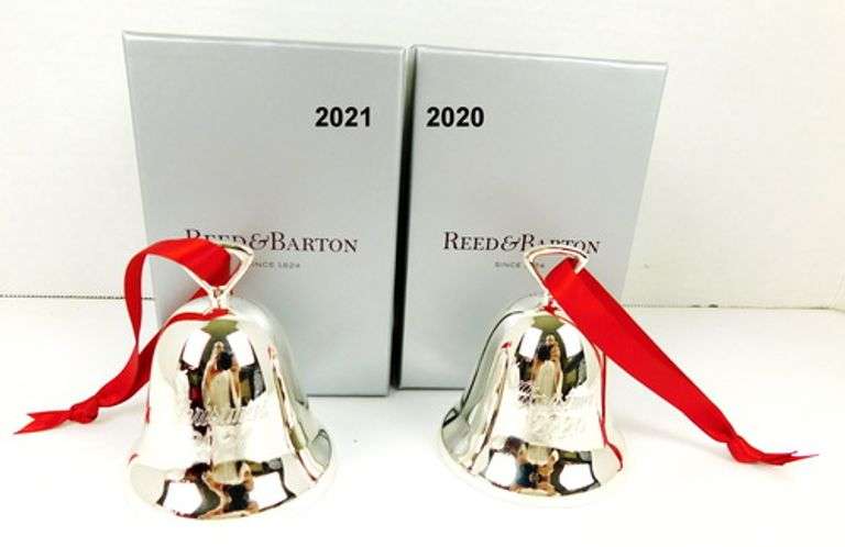 2 Reed & Barton Christmas Bells with Boxes