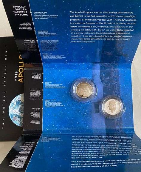 2019 Apollo 11 50 th Ann. Half Dollar Set.