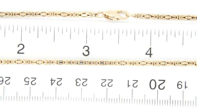 14kt Yellow gold Square Byzantine chain necklace