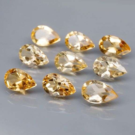 Ravishing 6.75ct 9pc golden Citrine set