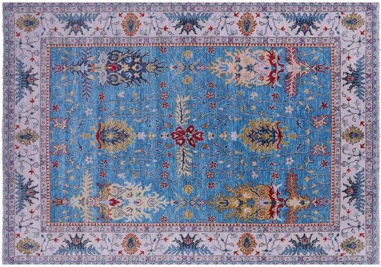 Turkish Angora Oushak Hand Knotted Wool Rug