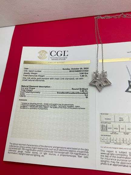 CERTIFIED BRAND NEW 14K WHITE GOLD DIAMOND NECKLACE