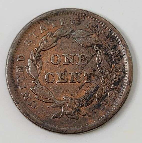 1843 Braided Hair Cent, Circulated