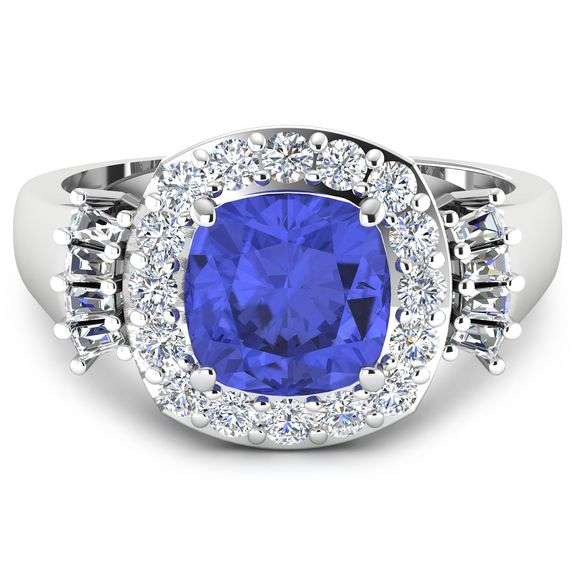14KT White Gold 1.99ct Tanzanite and Diamond Ring