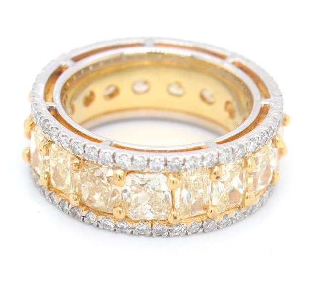 Investment-Quality Platinum and 18k Diamond Eternity Band