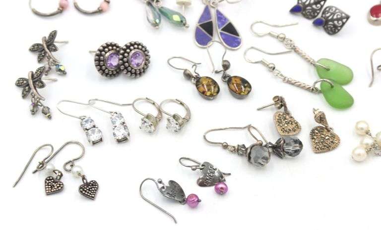 Group lot of Vintage 925 sterling silver earrings