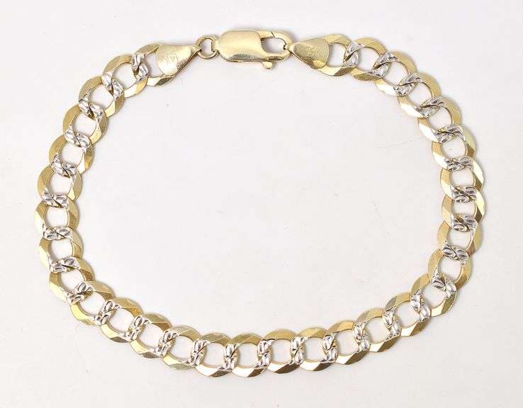 Lavish Men's Curb Link Bracelet in 14K Yellow Gold