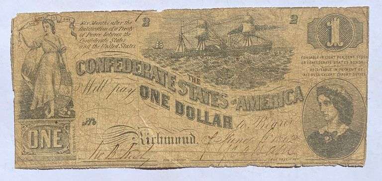 June 1 1862 Series $1 CSA Note