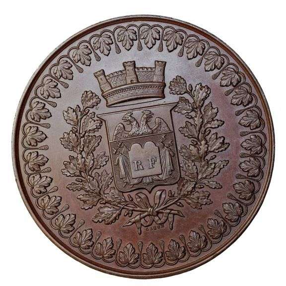 1848 France Versailles Service Award Bronze Medal