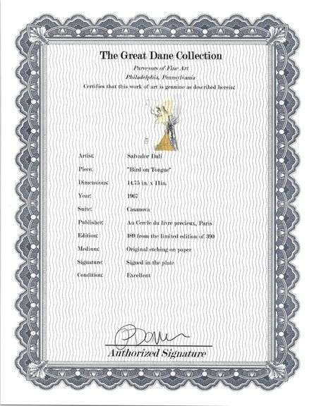 Highly Collectible Salvador Dali, From 'Illustre Casanova' Suite