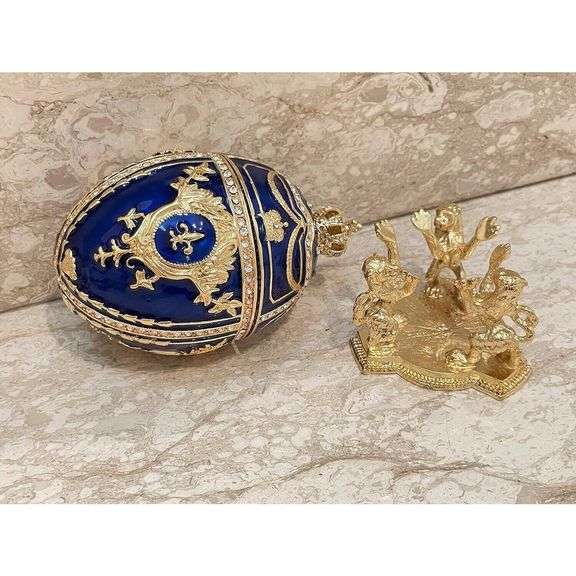 24K Gold Fabergé Egg with 200 Austrian Crystals