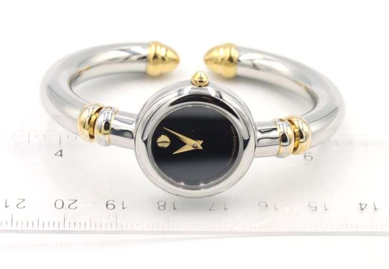 Movado Bareleto Two-Tone Bangle Quartz Watch