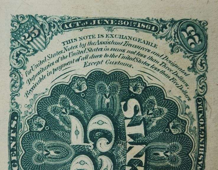 RARE 1874 US 25 Cent Fractional Currency