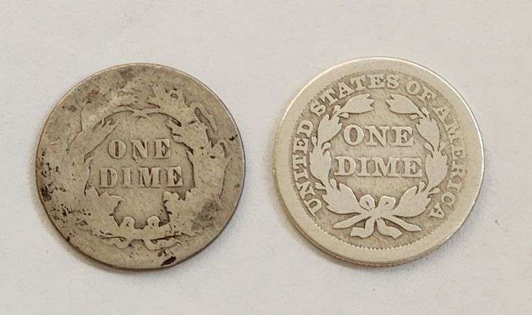 1842+1890 Seated Liberty Dimes, Circulated