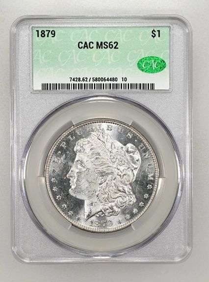 1879 Silver Morgan Dollar, CAC MS62