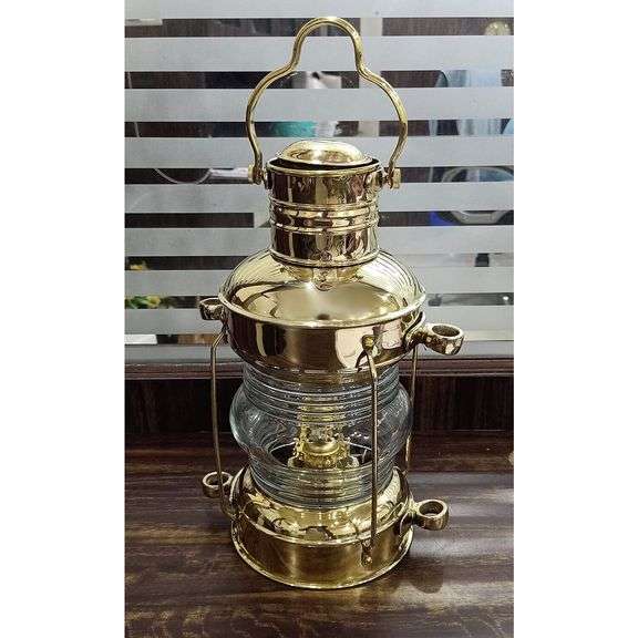 14-Inch Brass Oil Lamp