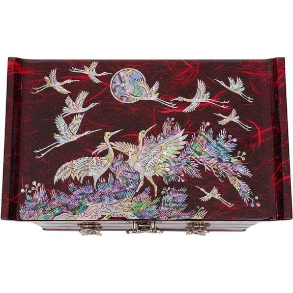 Mother of Pearl Wooden Jewelry Organizer Box