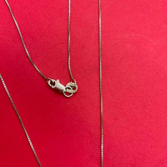 CERTIFIED BRAND NEW 14K WHITE GOLD CHAIN WITH DIAMOND PENDANT