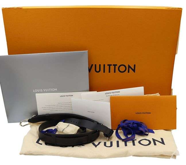 Louis Vuitton, Keepall Bandouliere 55 Damier Cobalt Canvas Bag W/ Box