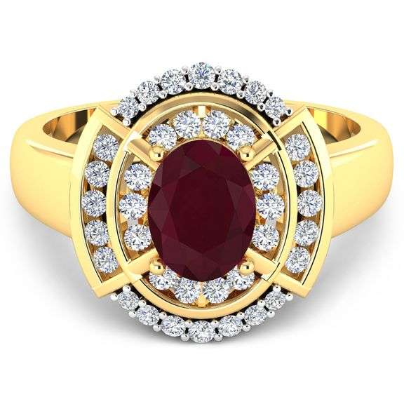 14KT Yellow Gold 1.5ct Ruby and Diamond Ring