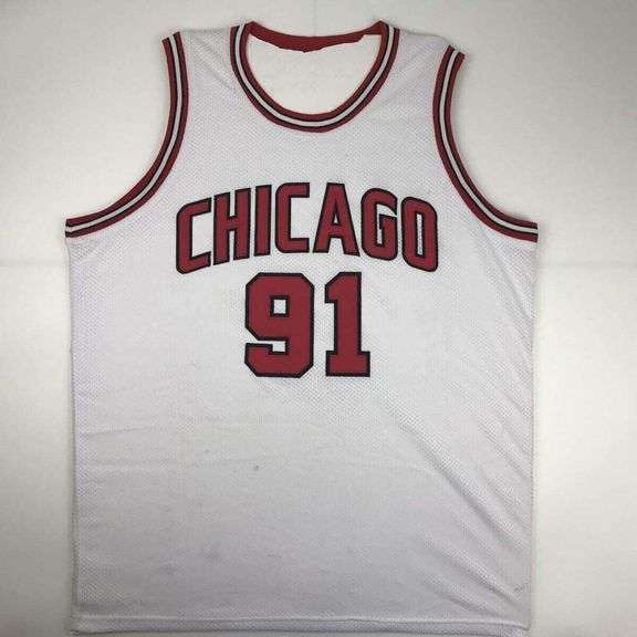 Autographed Dennis Rodman Chicago Basketball Jersey with COA