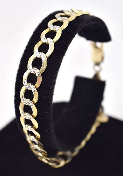Lavish Men's Curb Link Bracelet in 14K Yellow Gold