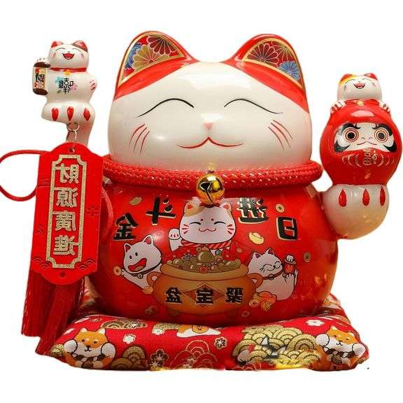 Ceramic Japanese Lucky Cat Piggy Bank